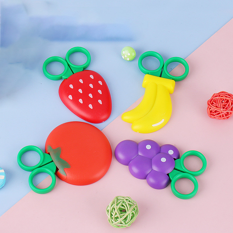 A 1pcs Cartoon Fruit Magnetic Tiny Scissors Child Manual Safety Paper ...