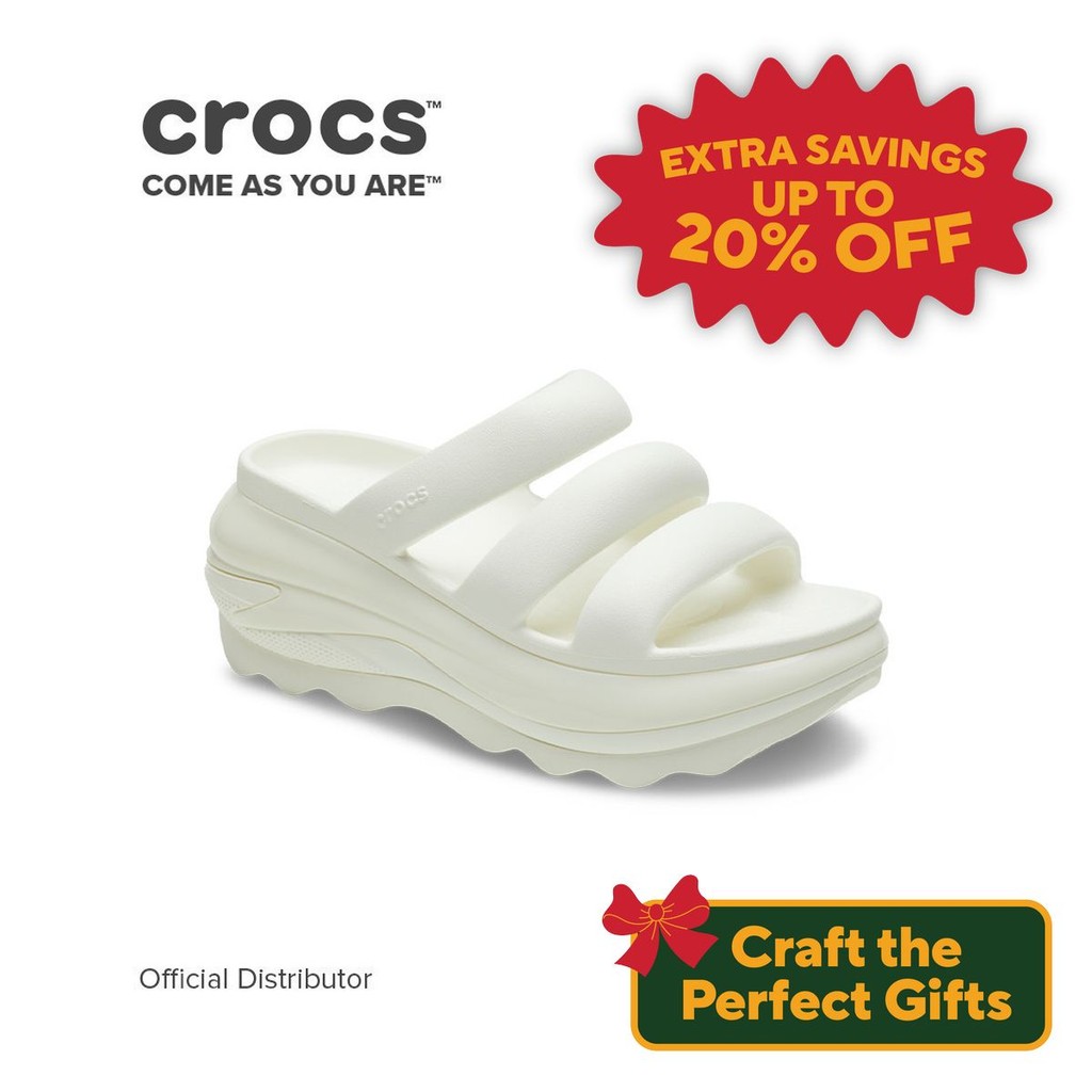 Crocs Mega Crush Triple Strap in Chalk Shopee Philippines