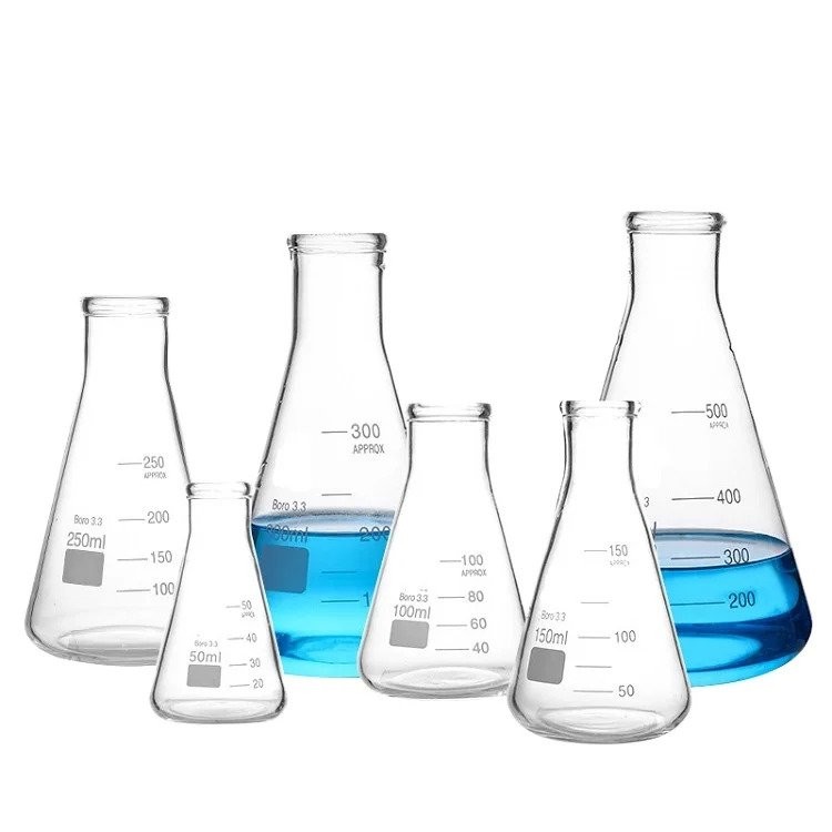 High Quality 250ml 500ml 1000ml Borosilicate Glass Conical Glass Flask ...