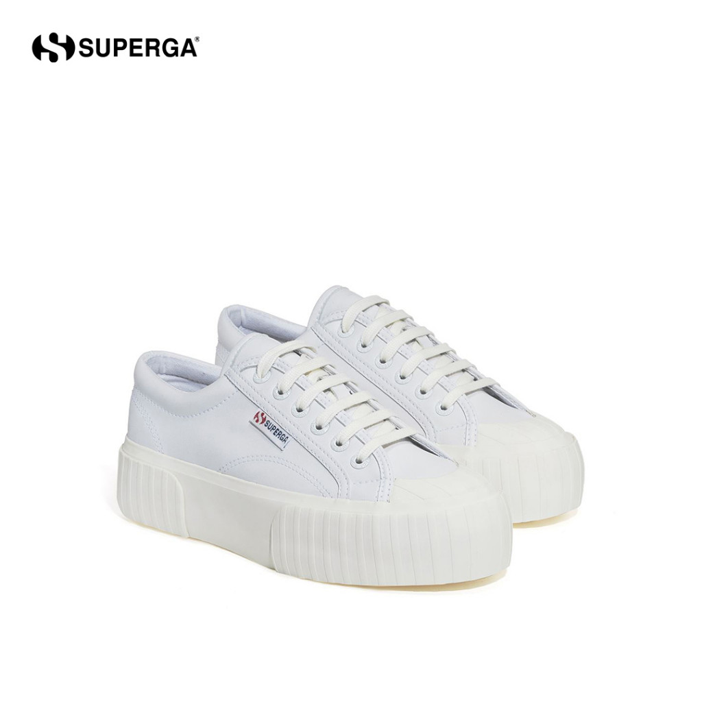 Superga 2631 Stripe Platform Vegan Faux Leather White Avorio Sneakers Shopee Philippines