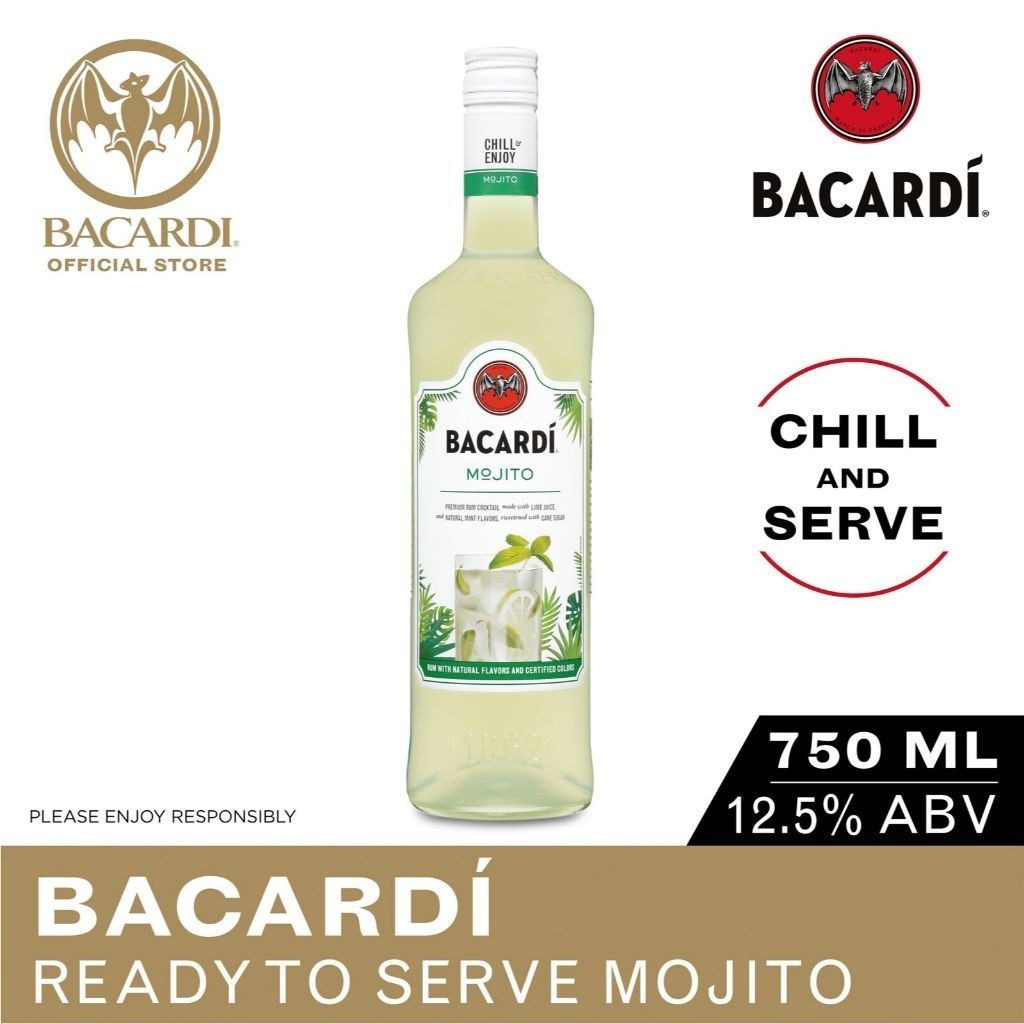 BACARDI Mojito Ready to Serve Premium Rum Cocktail - 750ml / 75cl, 12.5 ...
