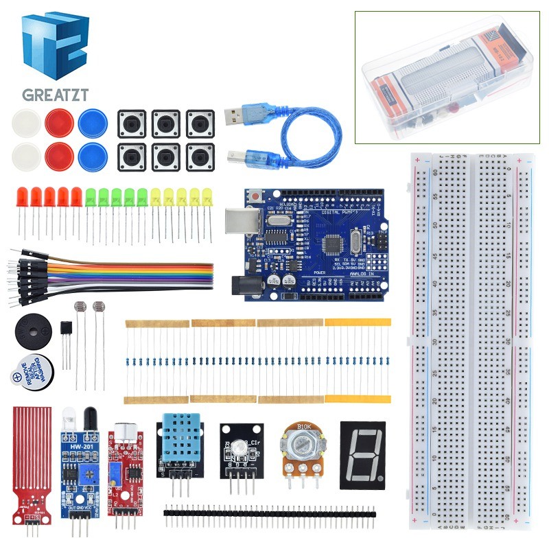 Starter Kit for Arduino Uno R3 Breadboard Basic simple learning kit ...
