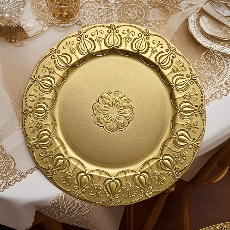 European charger plate 13 inch retro palace style multi-color plate ...