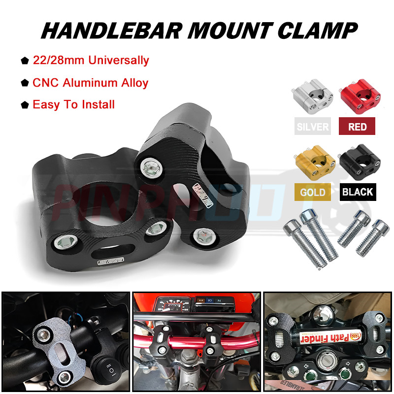 Motorcycle Handle Bar Riser Handlebar Mount Clamp Flat Bar 22mm / 28mm ...