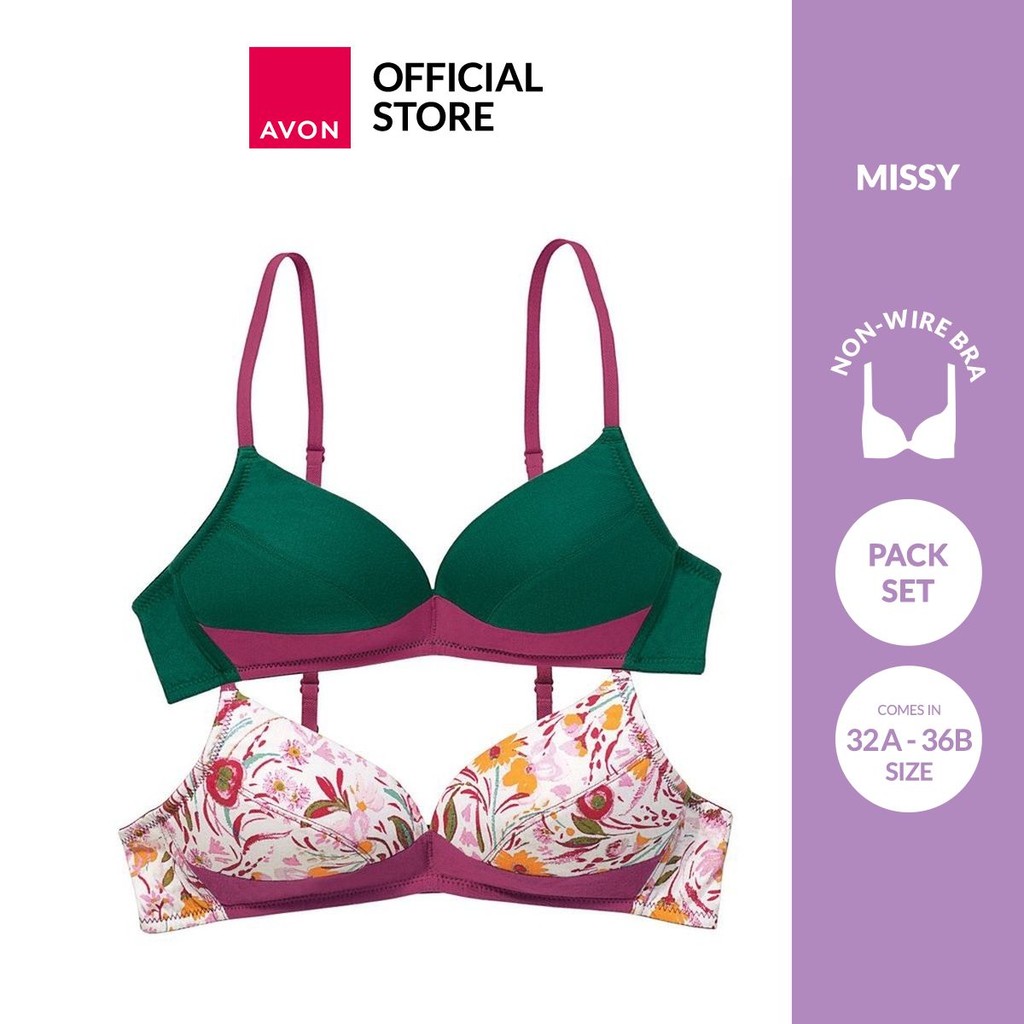 Avon Missy | Rica Printed Bra (2 pcs Bra Set) | Women's | Shopee ...
