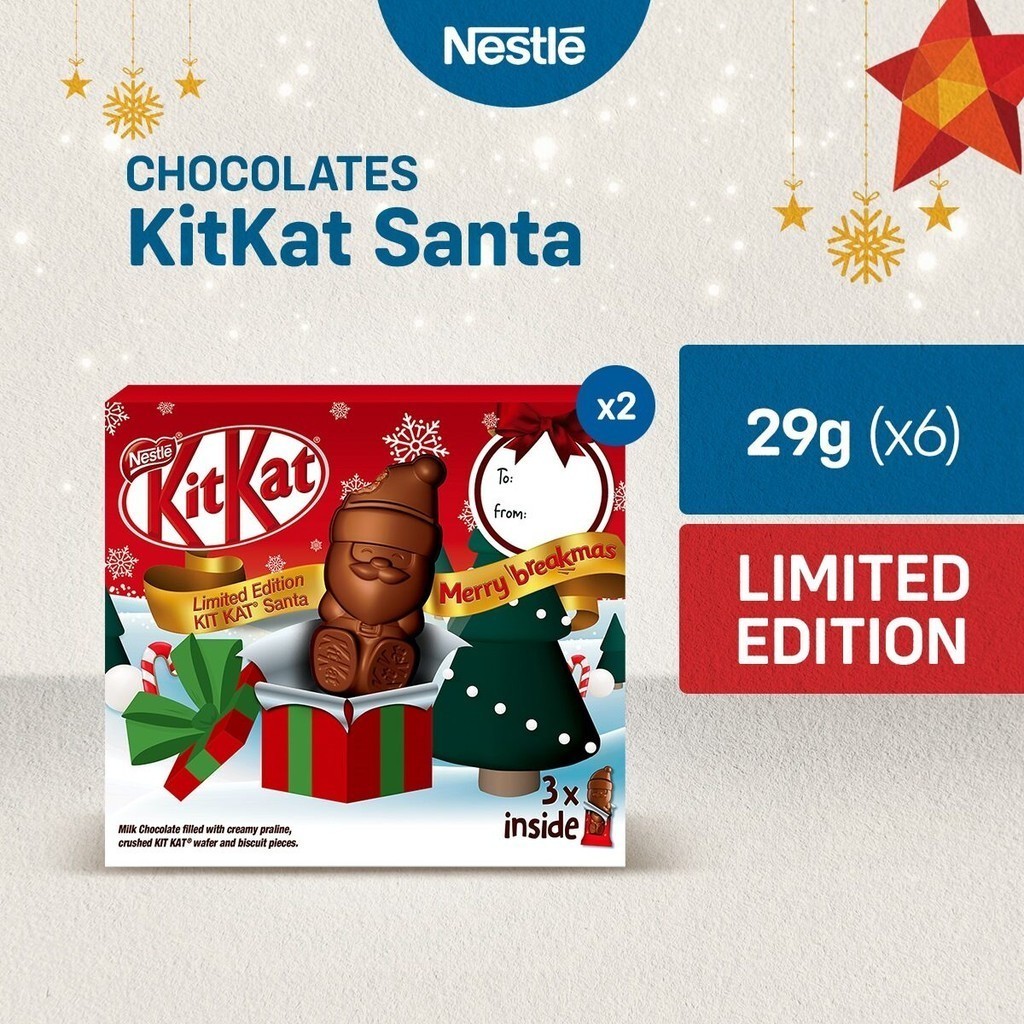 KitKat Santa Milk Chocolate Bar Box of 3s - Pack of 2 | Shopee Philippines
