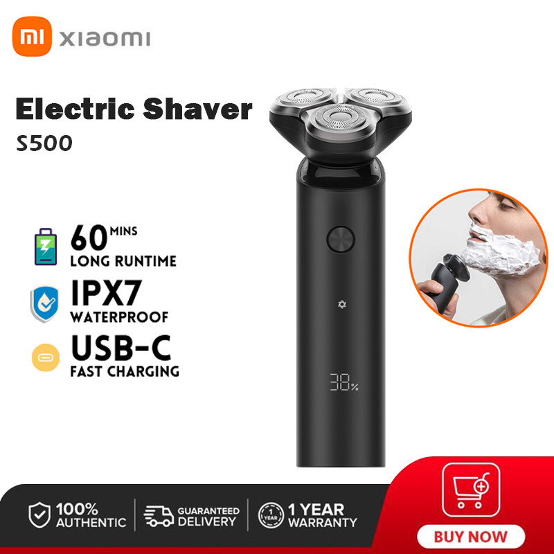 Xiaomi Mi Electric Shaver S500 S300 Razor 3 Head Dry Wet Shaving ...