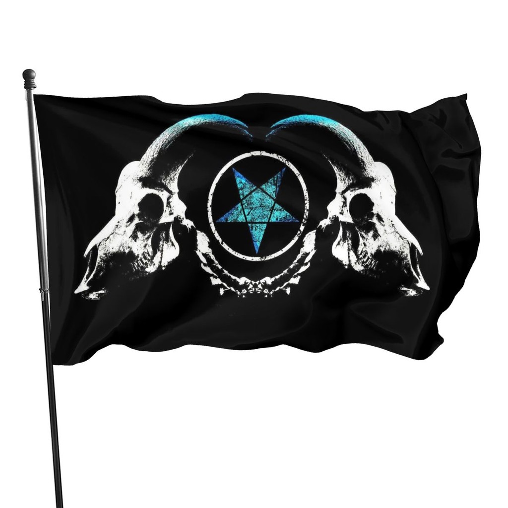 Pentagram Satantic Occult Church of Satan Goat Goth Flag Devil Satan ...