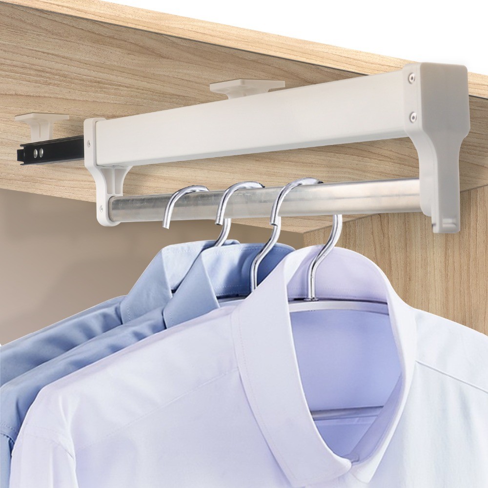 50KG Heavy Top mount pull out pull-out closet hanger Rack Bar Ball ...