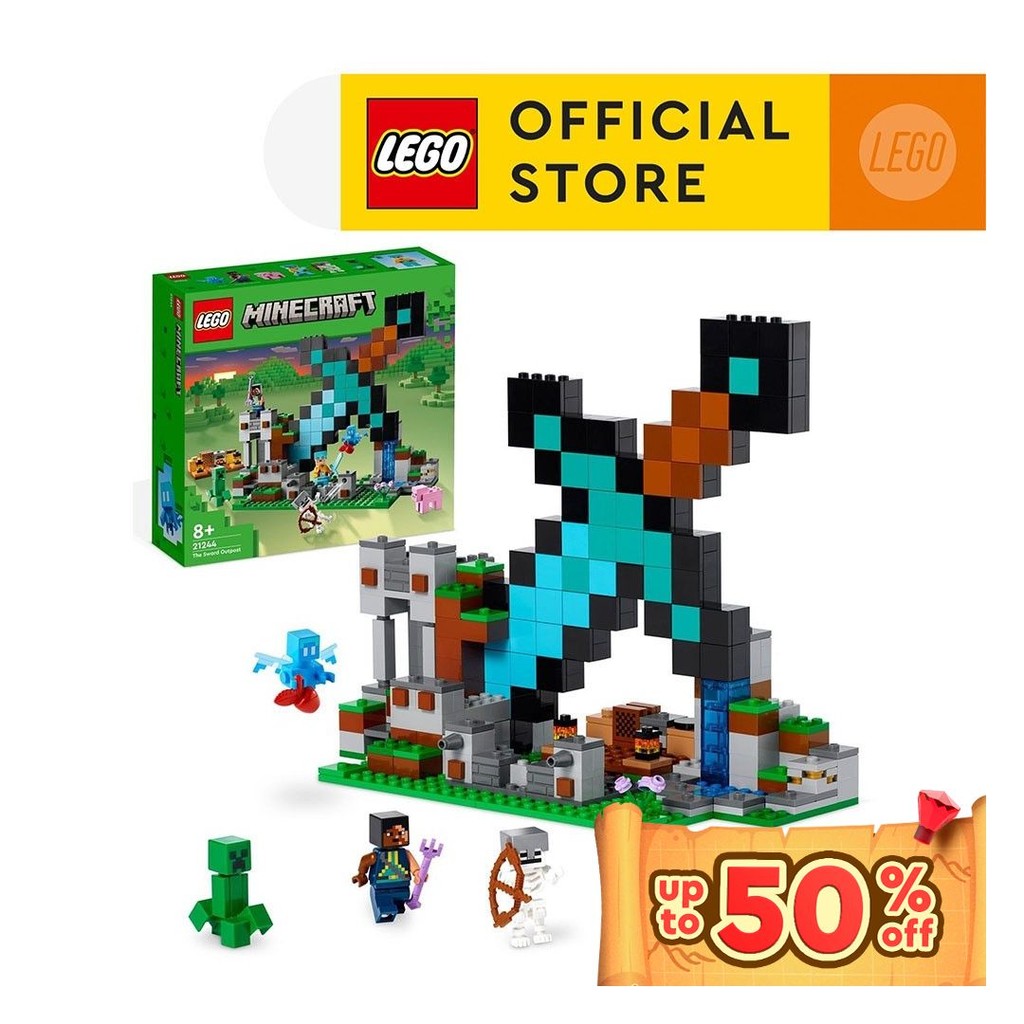LEGO Minecraft 21244 The Sword Outpost Age 8 Building Blocks 2023 427pcs Shopee Philippines