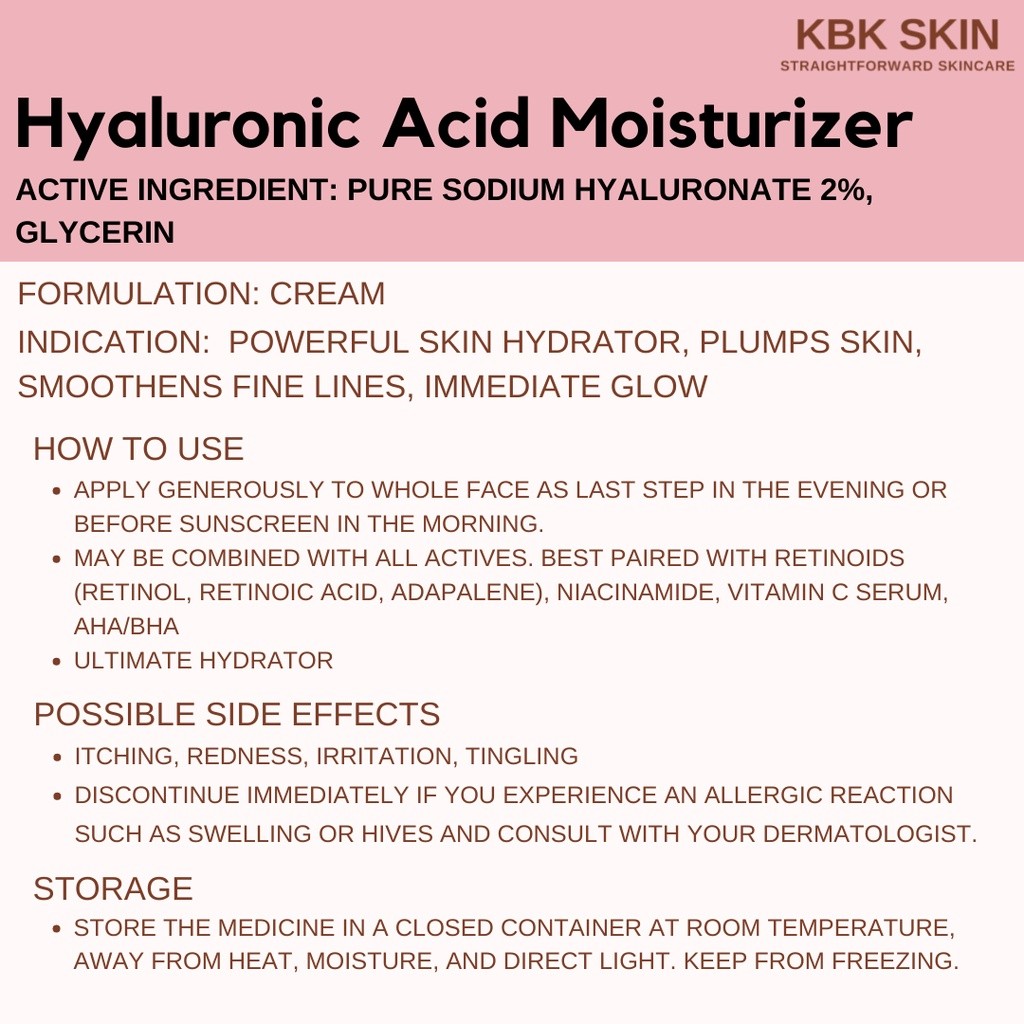 HYALURONIC[Gh]ACID>XK>MOISTURIZING)ha>CREAM | Shopee Philippines