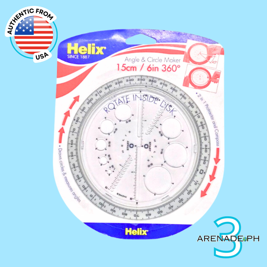 Helix Angle & Circle Maker 15 cm / 6 in 360 Degree White 1 Count ...