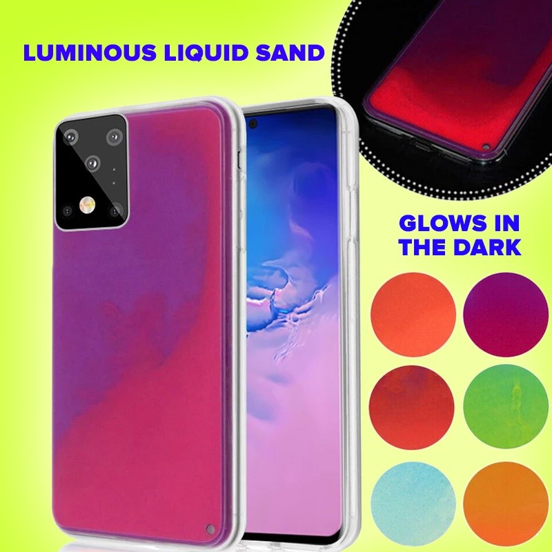 Samsung A10s A20 A20s A30 Luminous Neon Sand Liquid Quicksand Case