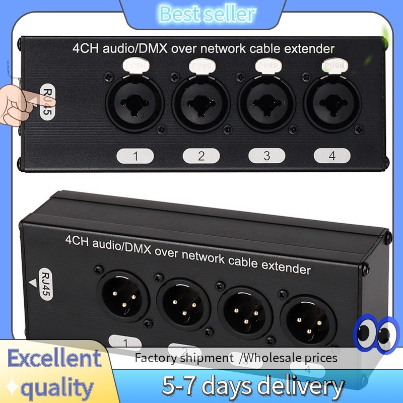 Xlr Over Cat5 1Pair 4-Channel 3Pin XLR Audio RJ45 Ethernet
