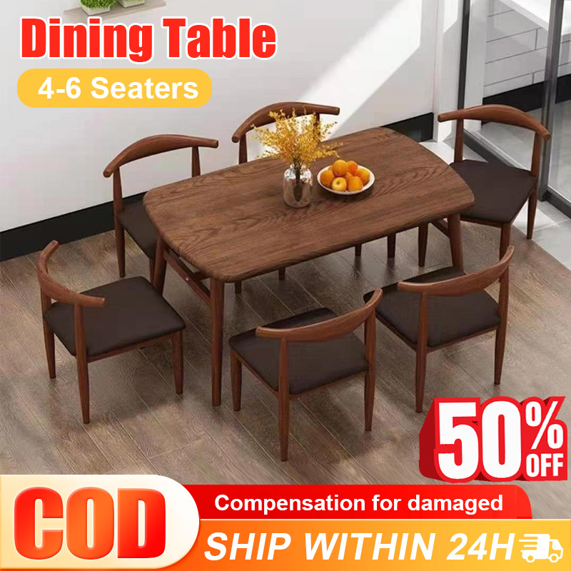 Nordic Dining Table Solid Wood Table＆Chair Home Restaurant Table Wooden ...