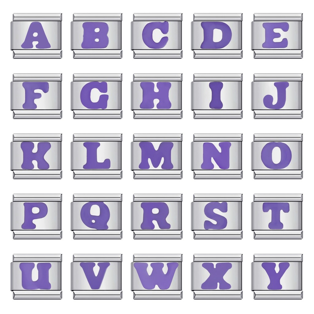 Stainless Fashion Purple Making A-Z Bracelet 2024 Steel Y2k Links DIY ...