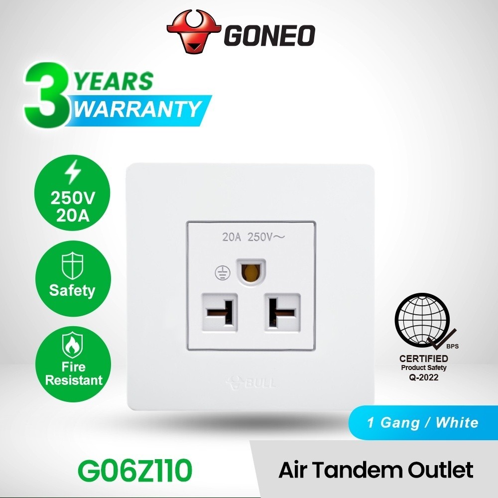 Bull G06Z110 1 Gang Aircon Socket (20A) | Shopee Philippines