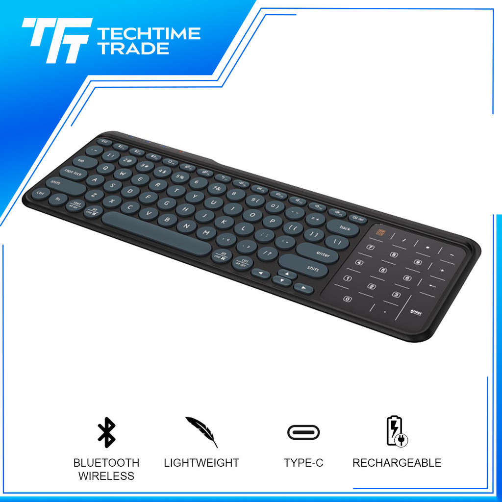 Gigaware KS003 Bluetooth 3Channels Wireless Keyboard with Touch Screen