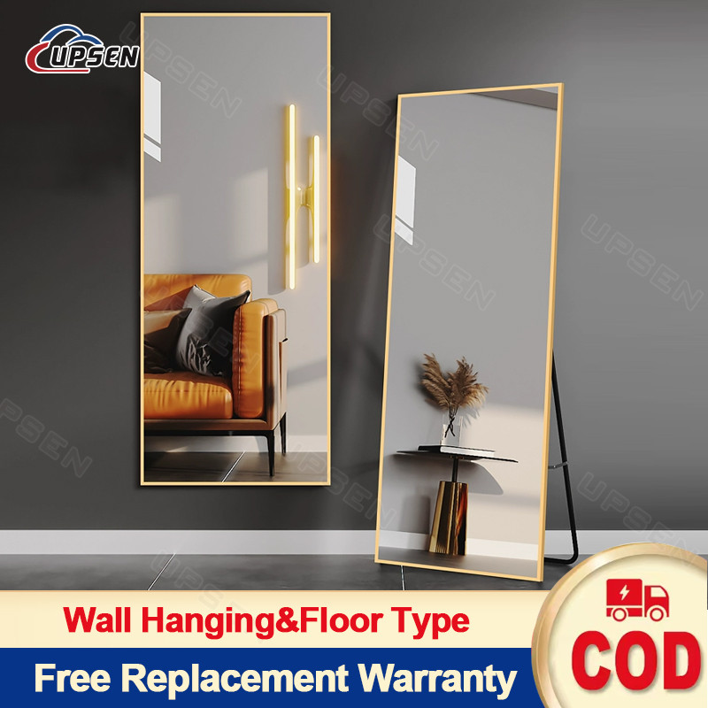 160*50CM HD Square Glass Mirror Full Length Wall Mirror Aluminum Frame