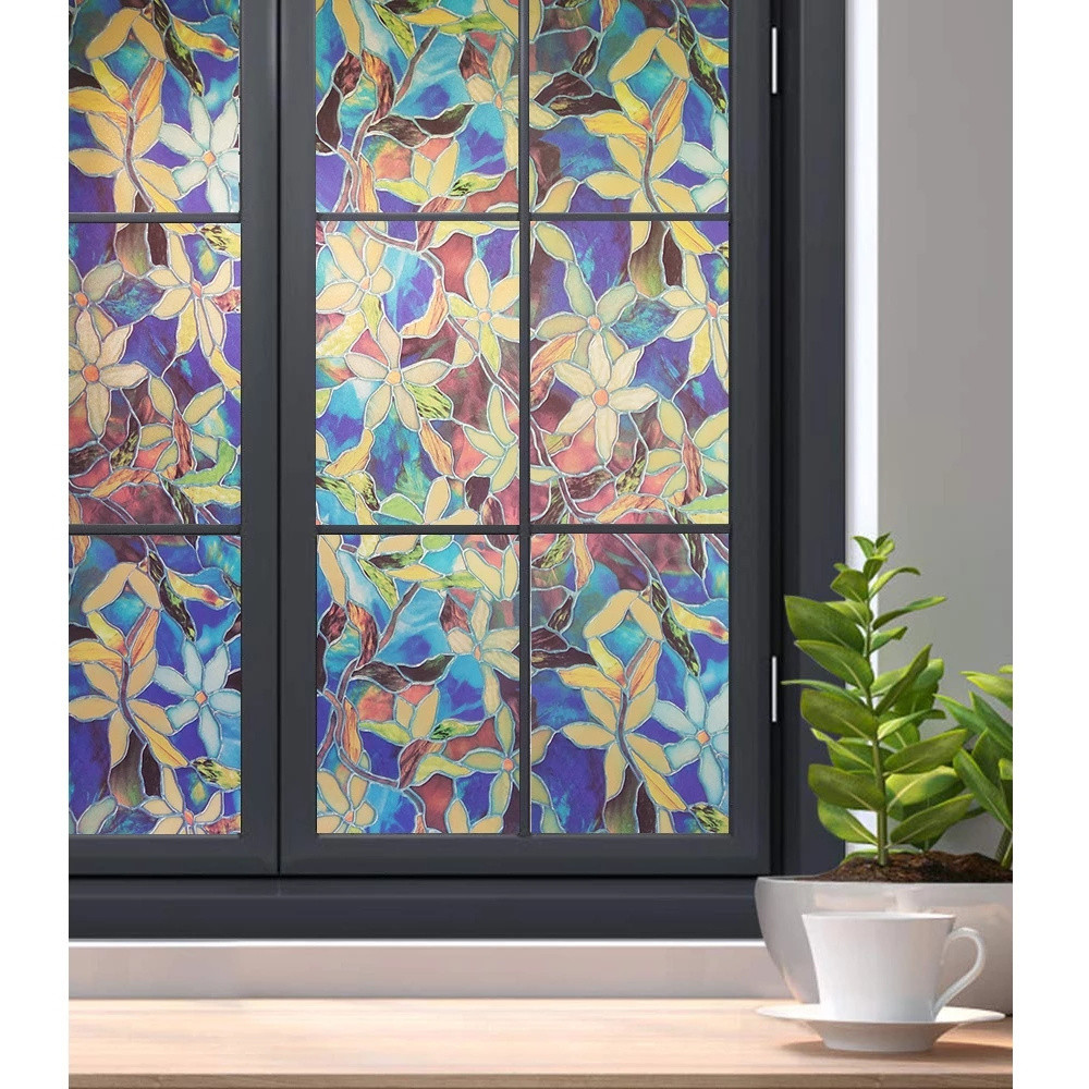 Stained Self adhesive removable Window / Glass Window Film Static ...