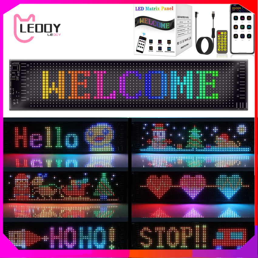 Bluetooth-Controlled Flexible LED Matrix Panel Addressable RGB for Car ...