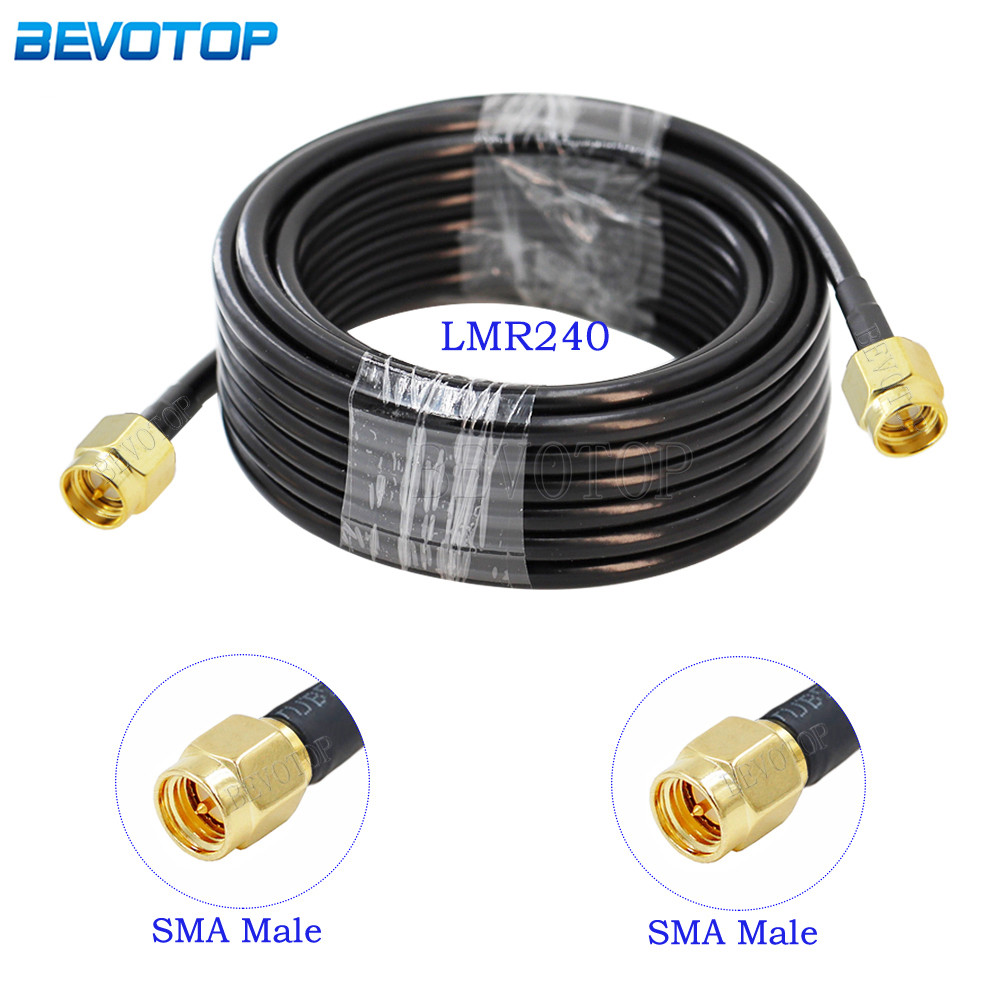 LMR-240 SMA Male to SMA Male Connector Low Loss LMR240 RF Coaxial Cable ...