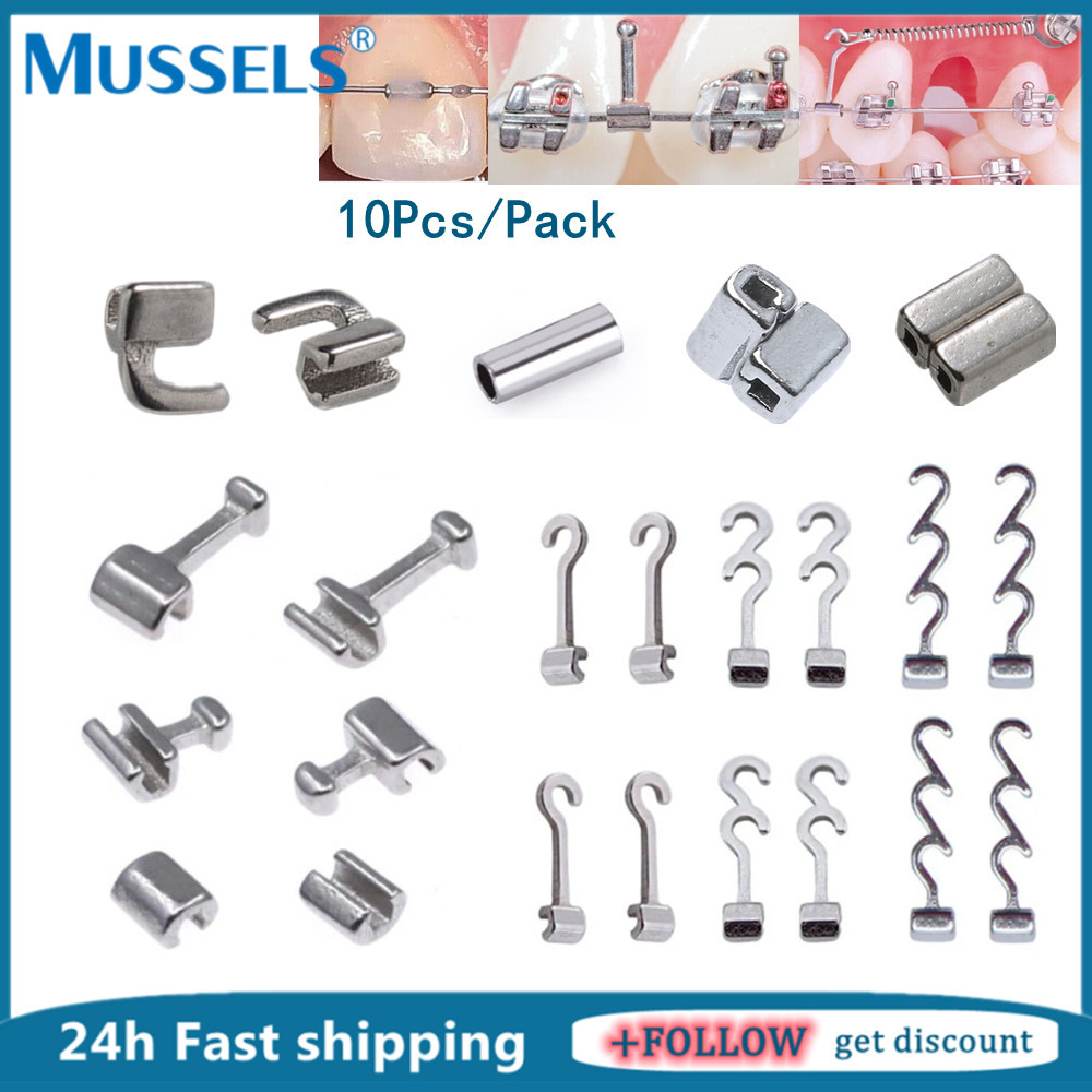 10PCS Dental Orthodontic Crimpable Hook Sliding Traction Curved Hook