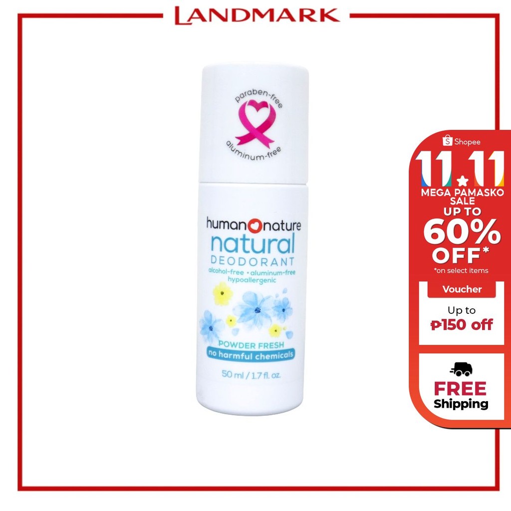 Human Nature Premium Deodorant Roll-on 50ml - Powder Fresh | Shopee ...
