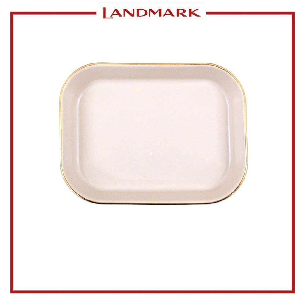 Cuisson Rectangular Ceramic Deep Plate with Gold Rim 14 x 11 x 4cm ...