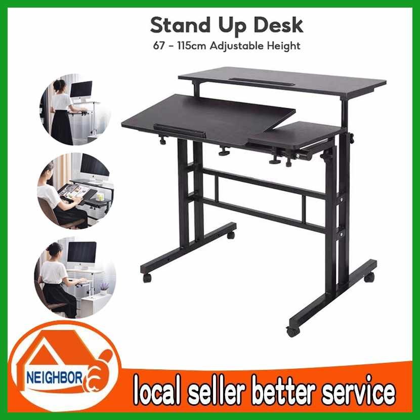 Standing}n*Office%RqdDesk(XC|67-115cm>SL}With>EQ}Wheels,>Vl}Adjustable ...