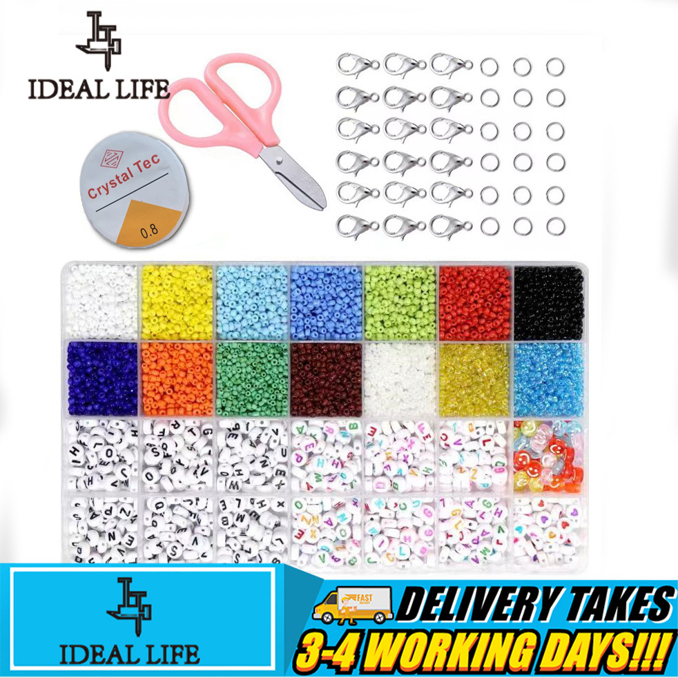 【buy 1 take 1】Beads Kit with Lock Letter Beads and Heart Beads for Name ...