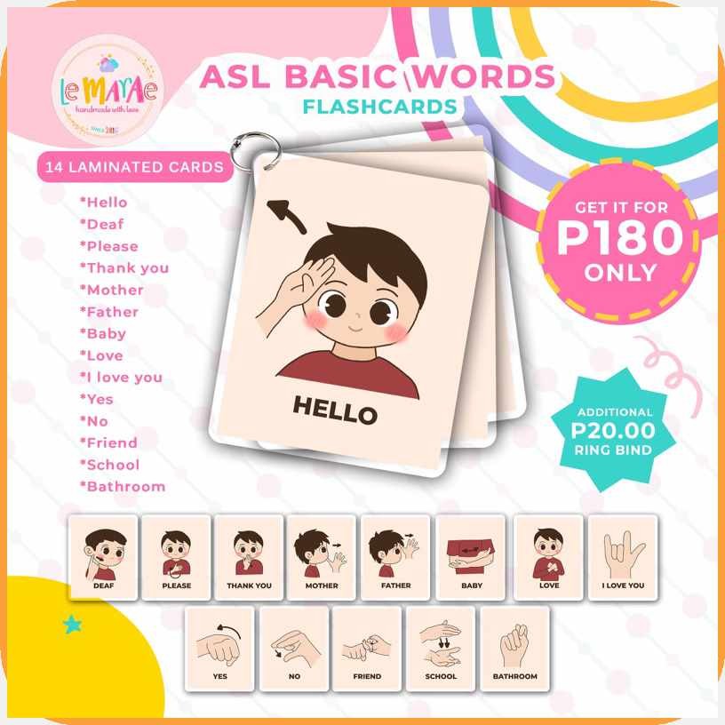 BASIC-cW$SIGN#LX&LANGUAGES+U@N@o@V@d@O WORDS ASL Laminated Educational ...