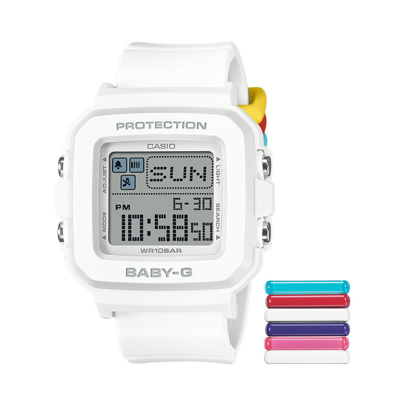Casio Baby-G (BGD-10L-7DR) White Resin Strap 100M Digital Watch With ...