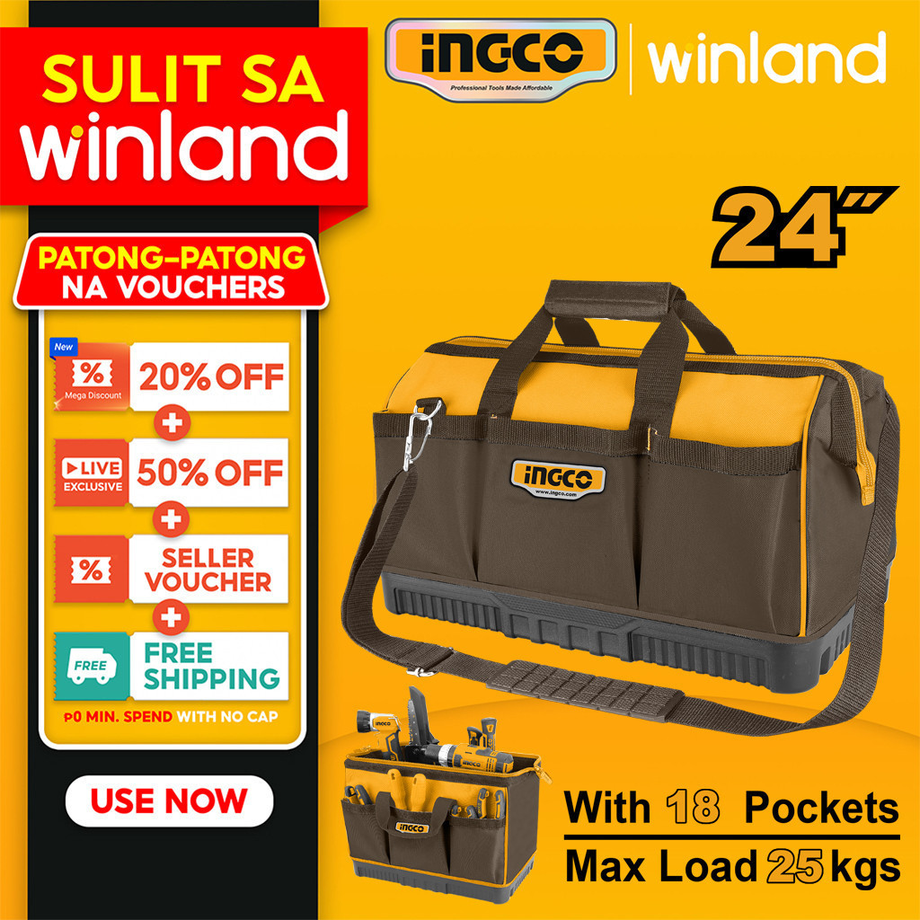 ingco-by-winland-24inch-basket-tools-bag-storage-box-organizer-with-18