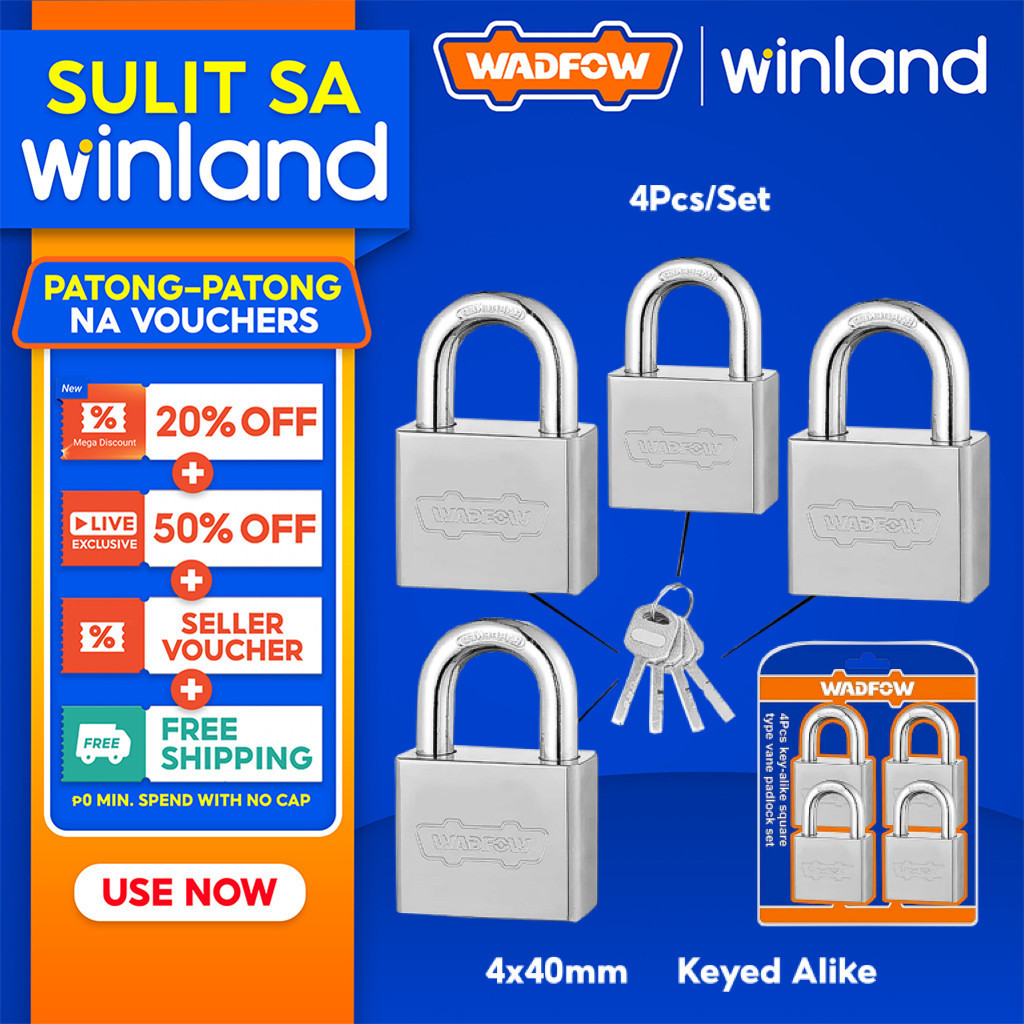 Wadfow by Winland Keyed-Alike Square Fin Type Vane Padlock Set 40mm ...