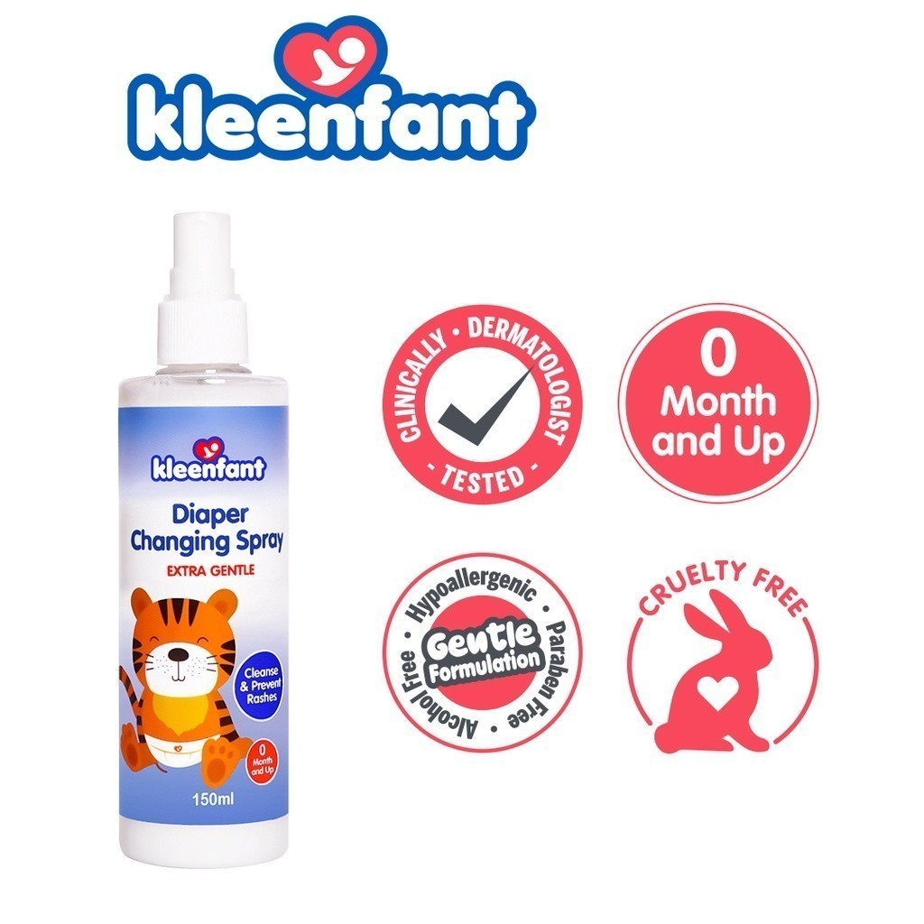 Product image Kleenfant Diaper Changing Spray (150 ml) Tiny Bottle Extra Gentle Rash Spray Skin care for Baby 1