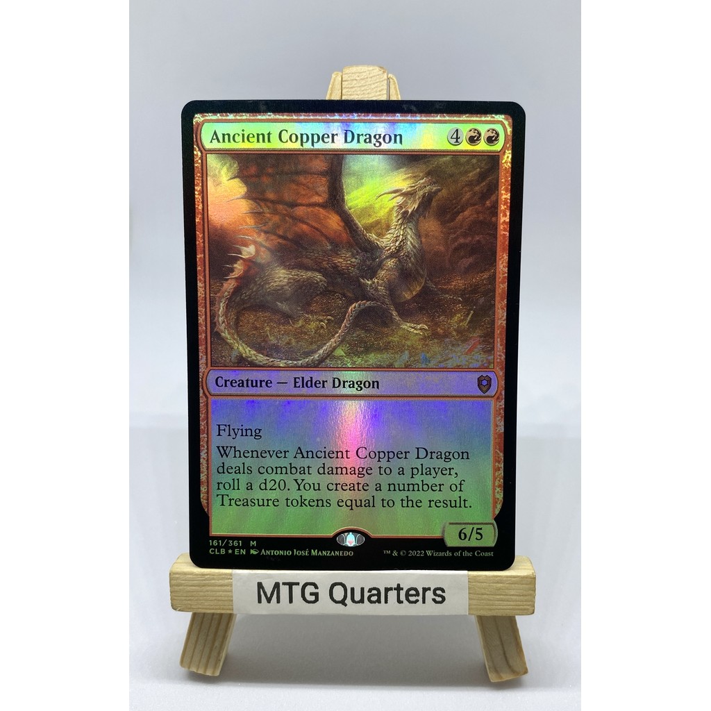 MTG Proxy Card Ancient Copper Dragon (Foil) Battle for Baldur's