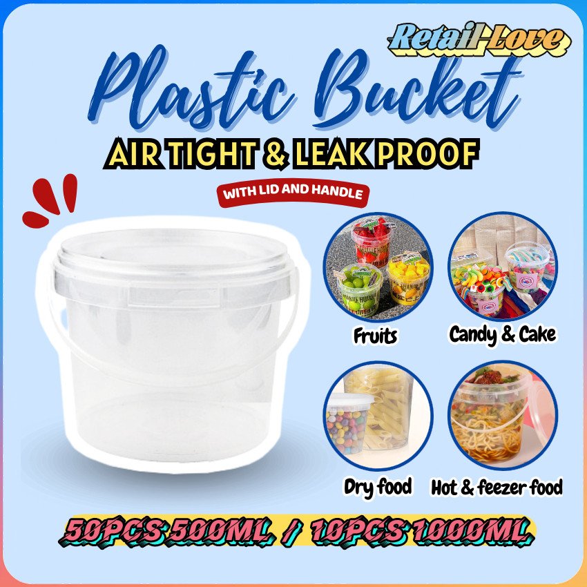 50pcs Multipurpose Clear Plastic Bucket Transparent Storage Packaging ...