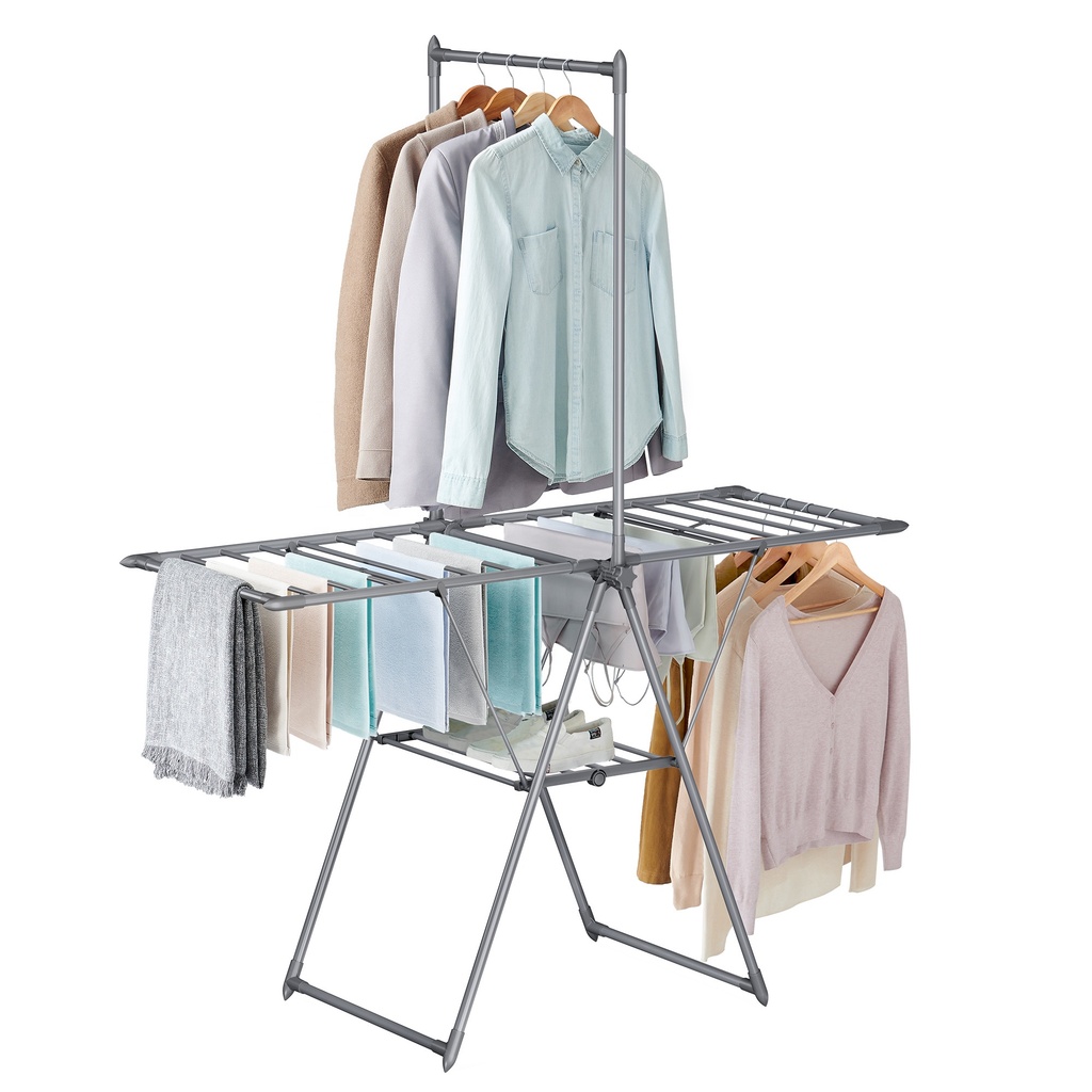 SONGMICS Foldable 2Level Laundry Drying Rack FreeStanding Clothes