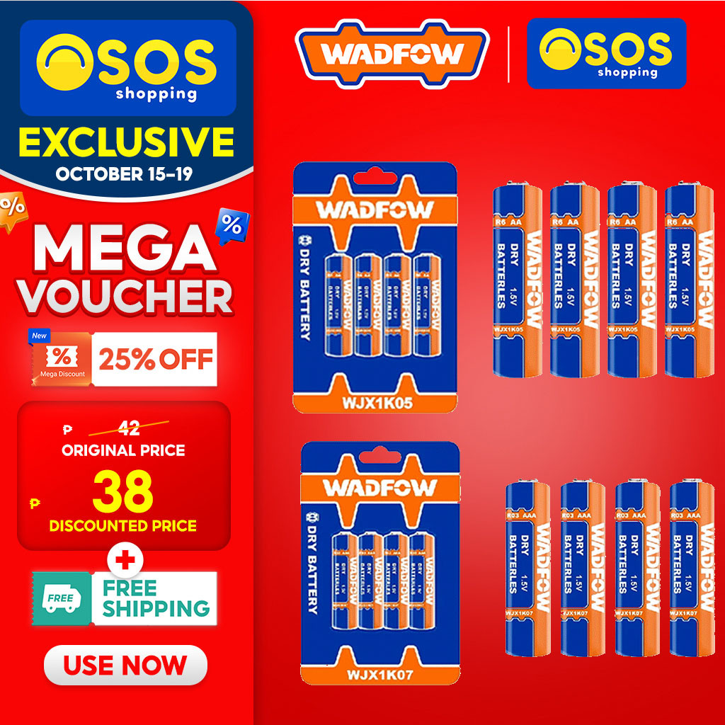 Wadfow 4pcs set of (AA/R6 & AAA/R03) dry batteries with Nominal Voltage