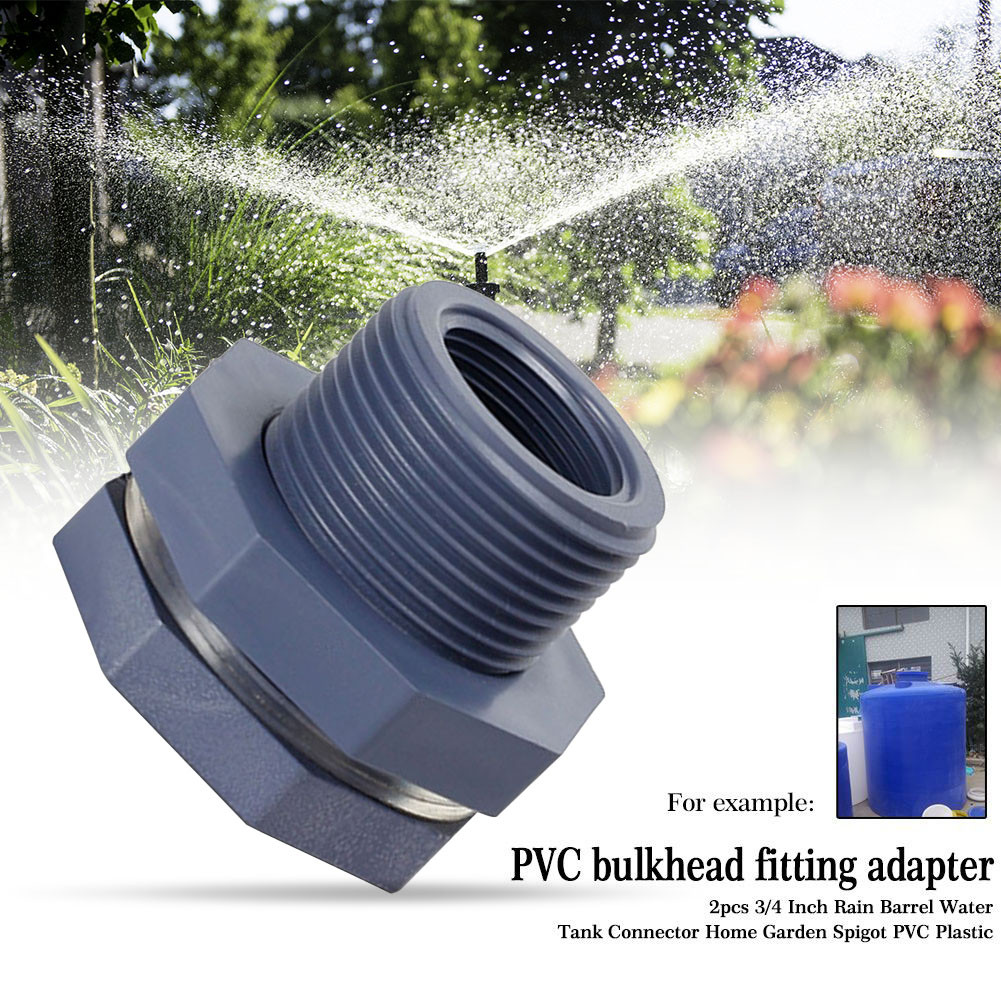 PVC Plastic Internal Thread Bulkhead Accessories Garden Socket Water ...