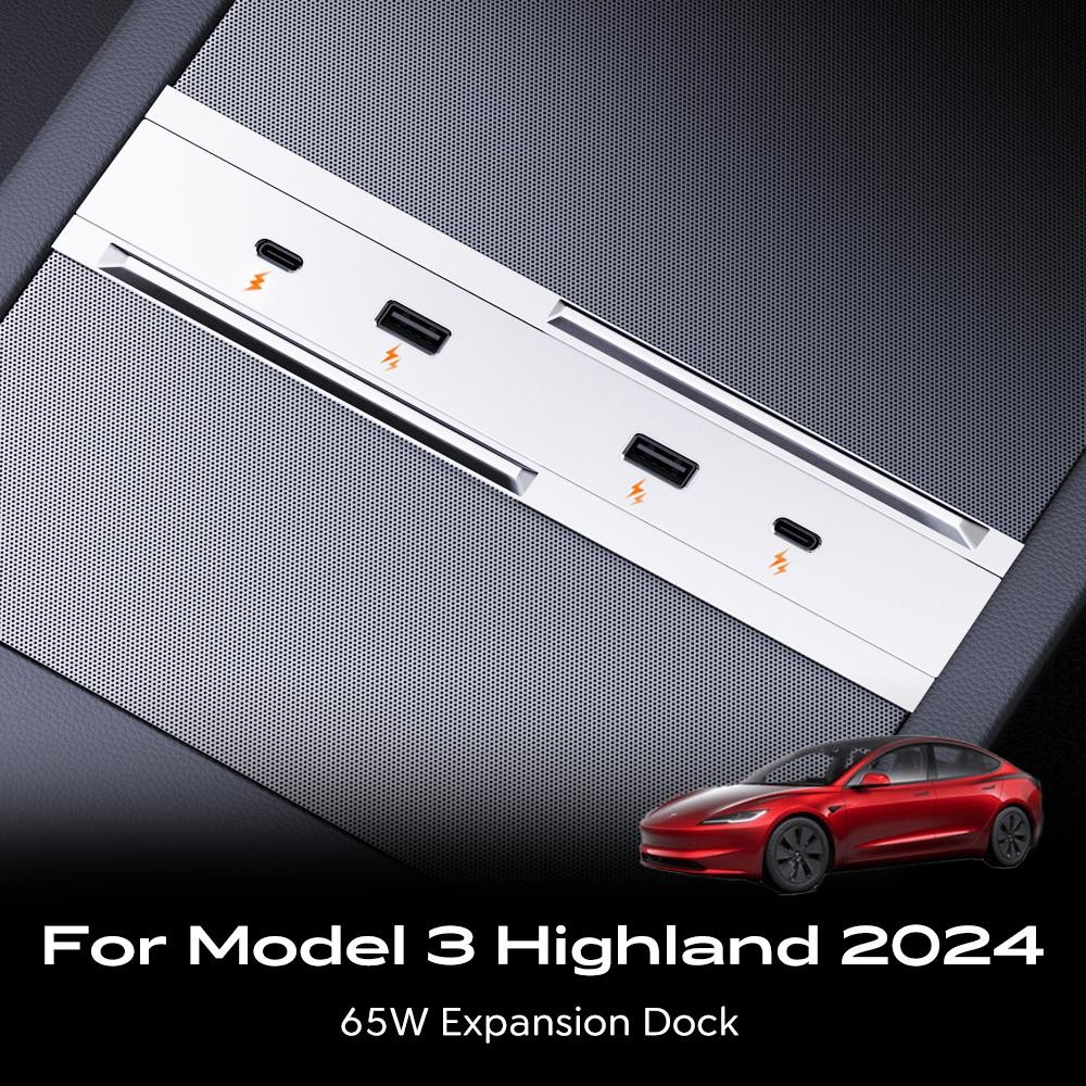 For Tesla Model 3 Highland 2024 65W Expansion Dock Central Control ...