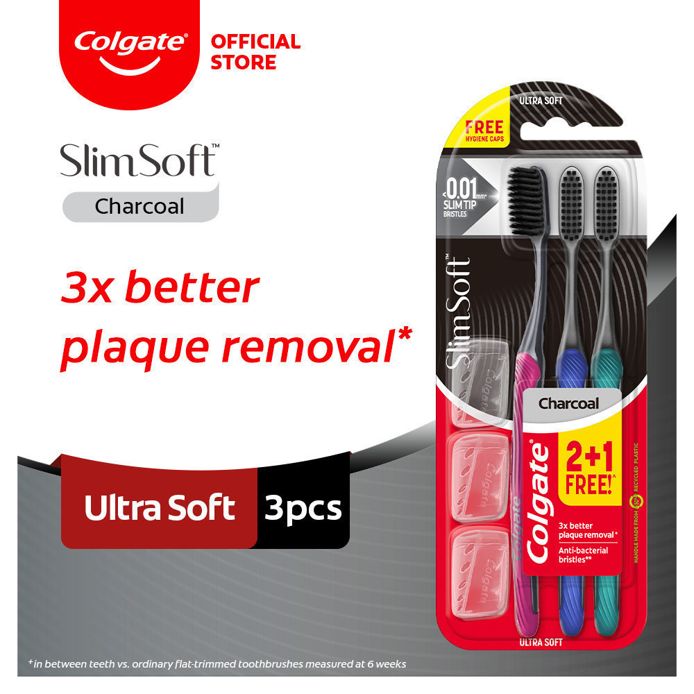 Colgate SlimSoft Toothbrush - Charcoal,