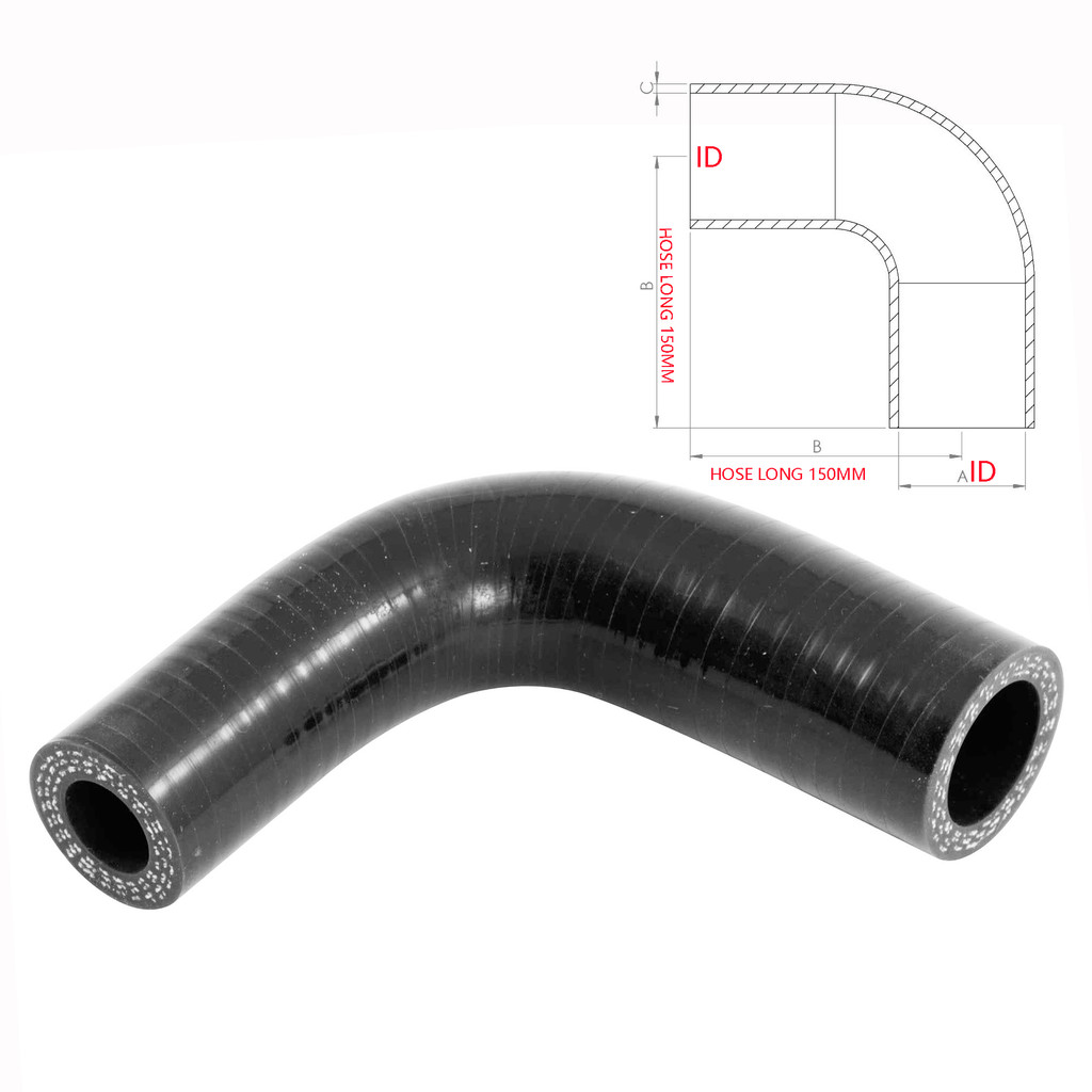 AutoSiliconeHoses 90 Degree Silicone Elbow Hose Red - 45mm High Temp High Pressure For Turbo Water Intercooler Coolant Radiator