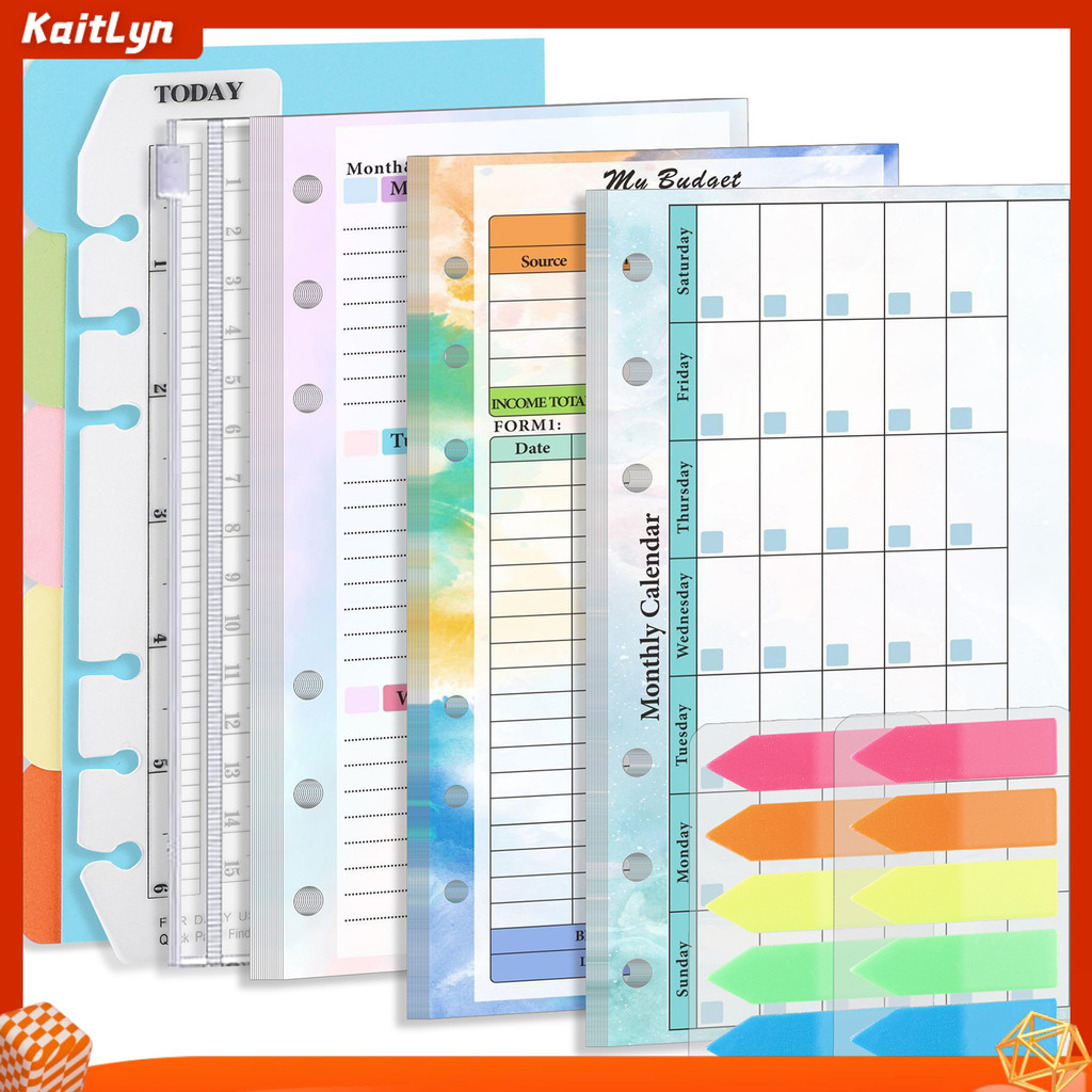A6 Binder Goal Planning Pages A6 Binder Monthly Calendar Refill ...