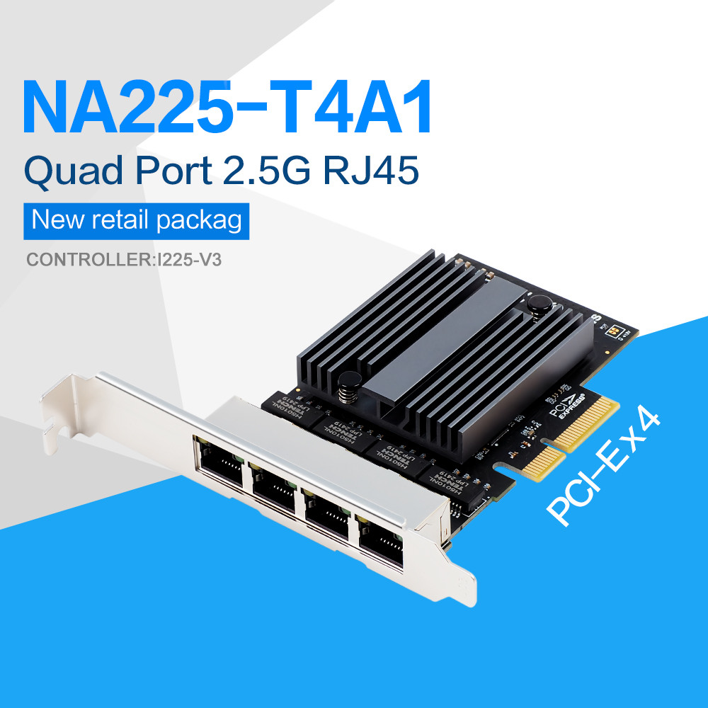 유FANMI I225 4 Port 10/100/1000M/2.5G RJ45 Ethernet Network Adapter Card ...