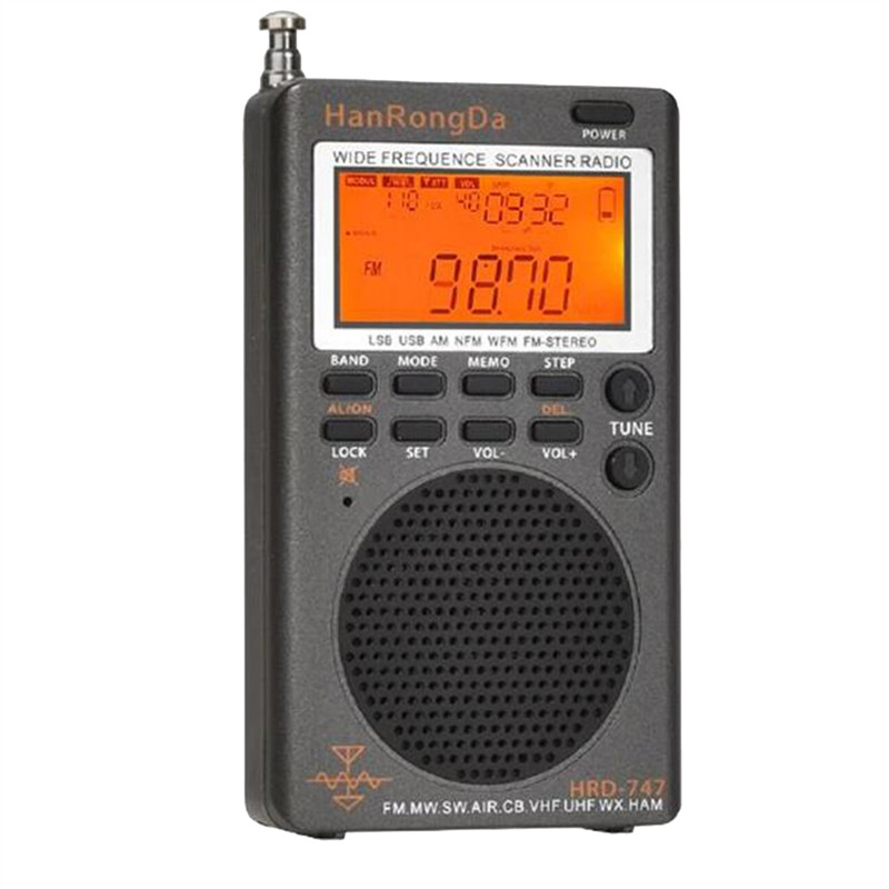 ⚔HanRongDa HRD-747 Portable Multiband Radio FM/MW/SW/SSB/LSB/AIR/CB/VHF ...