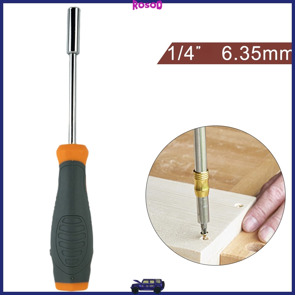 Rust Proof Hex Screwdriver Handle with Magnetic Bit Holder Chrome ...