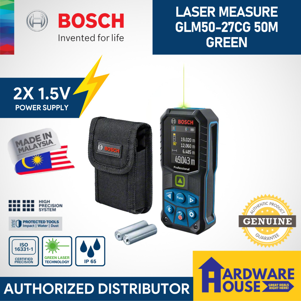 ORIGINAL BOSCH GLM 50-27 CG Green Laser Distance Meter Angle Incline ...