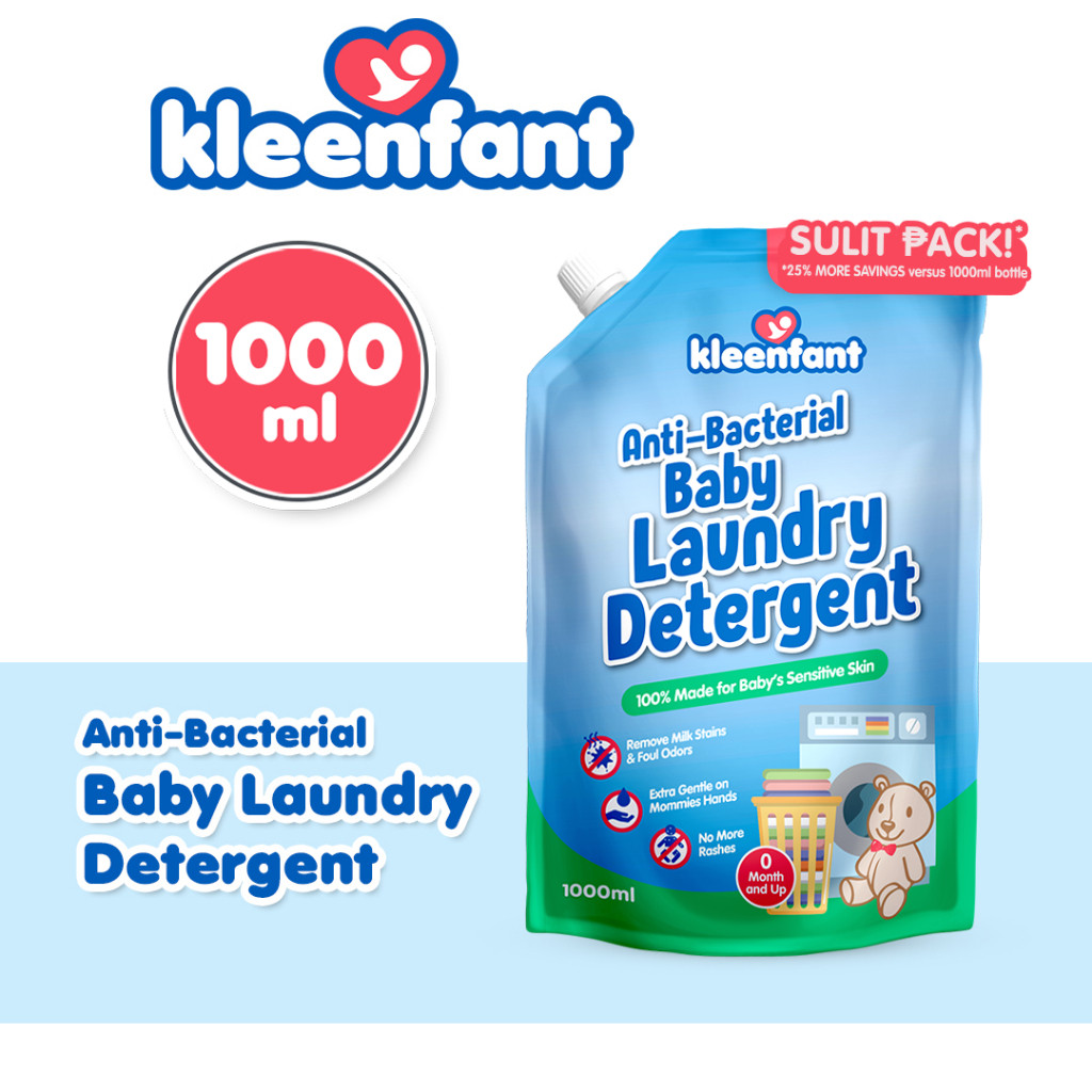 Kleenfant Antibacterial Baby Laundry Wash Refill (1000ml) Liquid ...